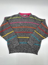 Vintage 80 s 90 s Gitano Knits Womens Size Medium Stripes Multicolored Rainbow