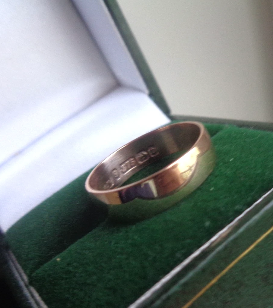 Anillo De Boda De Oro Rosa 9ct Con Sello Victoriano 1895 Birmingham Tamaño N
