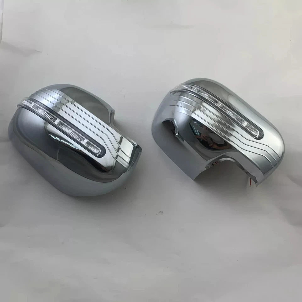 Cubierta de espejo retrovisor con luz LED cromada para Nissan NP300 Frontier 15-23 2 piezas Foto 4 de 4