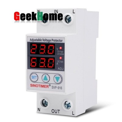 SVP-916 63A Over Voltage Protection Limit Current Dual Display Relay 220V