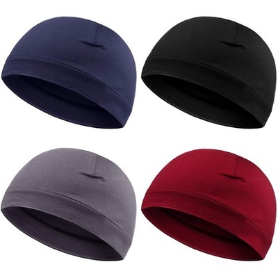 Herren Mütze Schädelkappe Baumwolle Laufmütze Schlafmütze Beanie