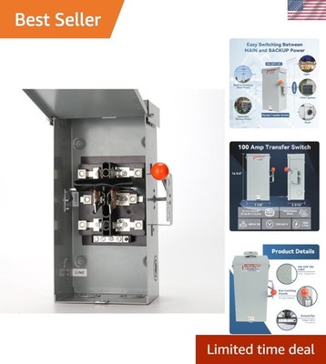 NEMA 3R Manual Transfer Switch: 100 Amp, 24000W Capacity for Safe Power Transfer
