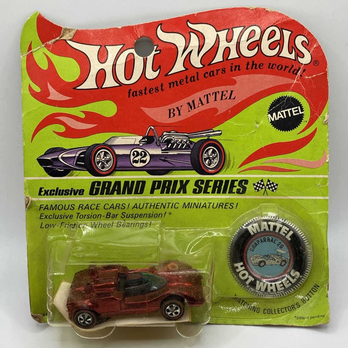 Hot Wheels Redline Chaparral 2G 1968/1969 Red Black Interior