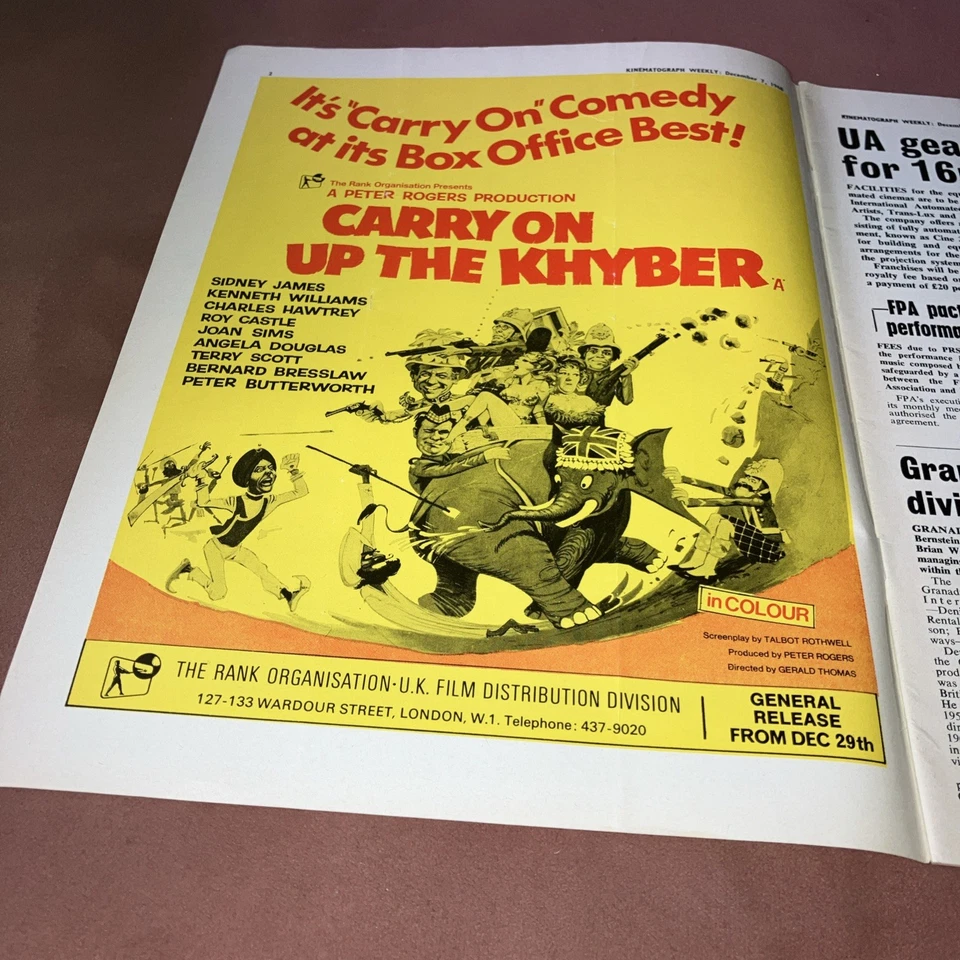 Kine Weekly 1968.Steve McQueen Bullitt. Carry on up the Khyber.Battle of Britain - Image 3 of 3