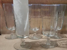 Libbey Rock Sharpe Wayne Etched Footed Iced Tea Glass 10 Oz  (5 available)