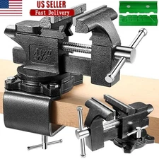Heavy Duty Bench Vise 2 in 1 Clamping Table Vice Forged Steel 270° Rotation DIY