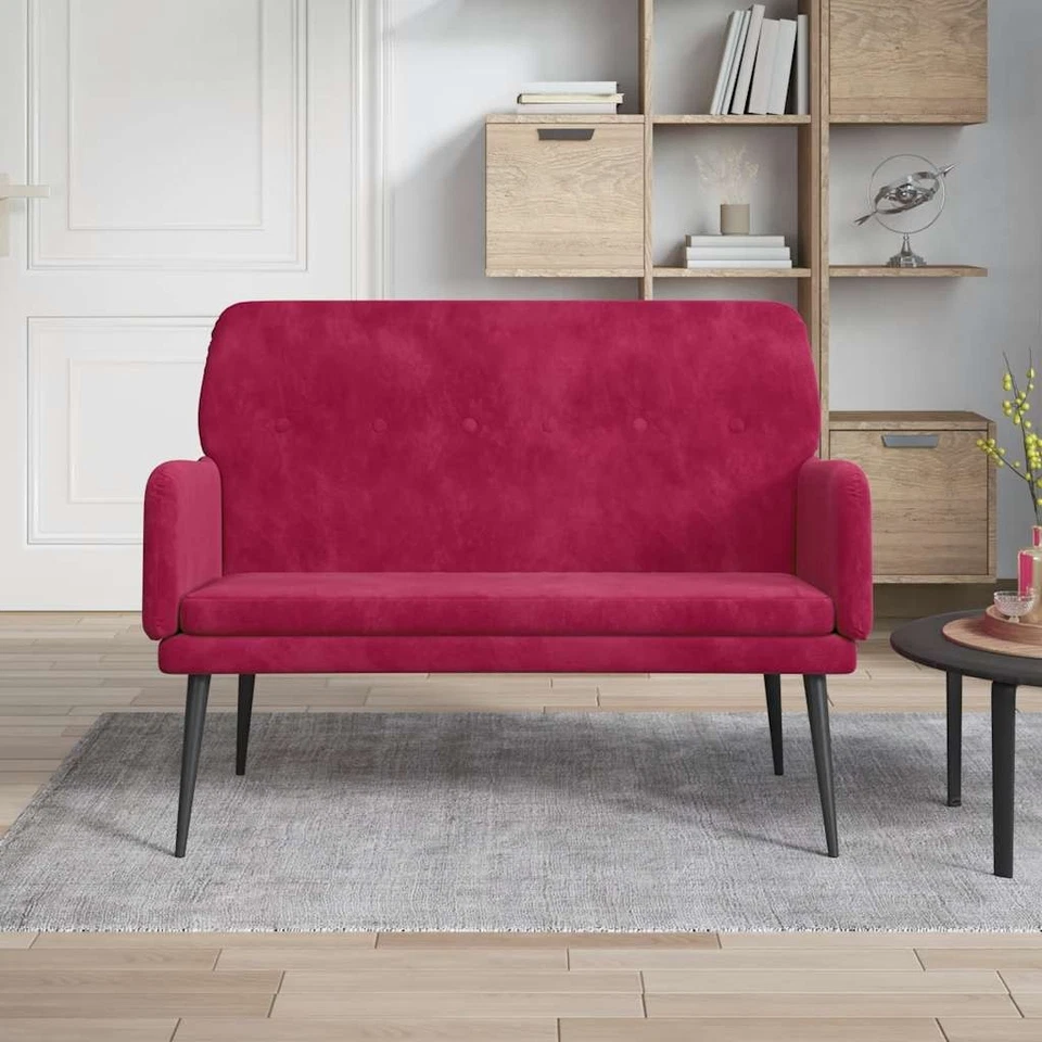 Banc 108x79x79 cm Velours Banquette Siège d'Entrée Salon Multicolore vidaXL - Photo 2/4