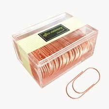 Rose Gold Large Paper Clips, 50pcs 50mm 2 inch Jumbo Paper Clip Non-Skid Large
