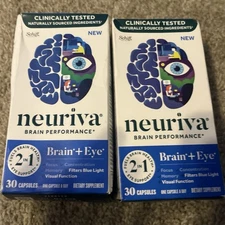 Schiff Neuriva Brain Performance Brain + Eye 2 Boxes 30 Capsules Each 8/2027