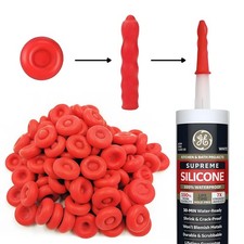 GEMLORD 40 Pcs Caulk Saver Caulking Tube Sealing Caps, Cap Red