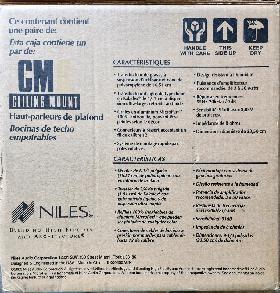 Altavoces de techo Niles CM6, juego completo de 2 nuevos. PAR CM6 NUEVO EN CAJA Foto 3 de 4
