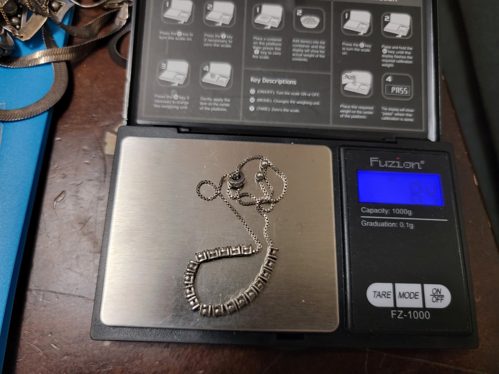 ADJUSTABLE BRACELET W/ ROUND LAB SIMULATED DIAMON… - image 6