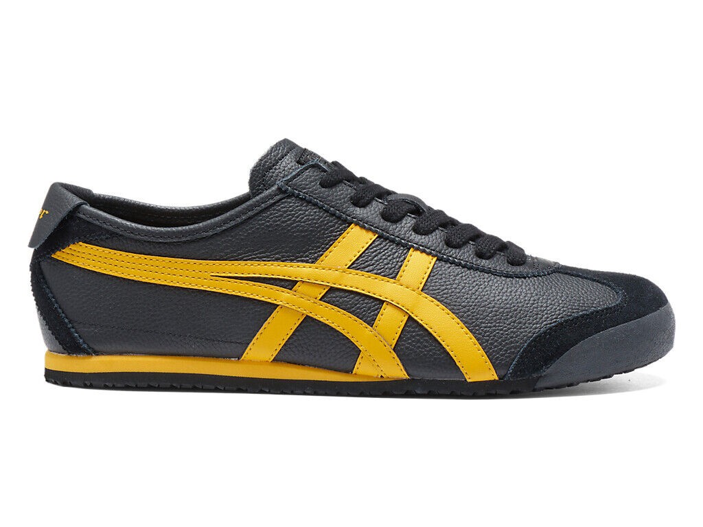Onitsuka Tiger バレエシューズ 黒/イエロー 1183A201-003 Asics Onitsuka Tiger Mexico 66 Black Yellow (Men's