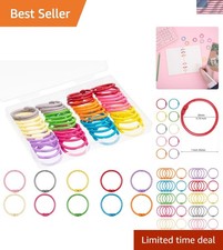 1 Inch 50 Pack Metallic Loose Leaf Binder Rings for Flashcards, Index Cards, ...