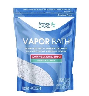   PERSONAL CARE   (14 Oz.)    VAPOR BATH    Blend Of Salt & Vapory Crystals.