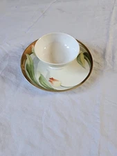 Vintage Bavarian Porcelain Cheese & Cracker Double Plate Set Snack/Serving Plate