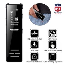 128G Mini Spy Audio Recorder Digital Voice Activated Sound Dictaphone MP3 Player