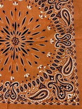 12x LOT 100 Cotton Burnt Orange PAISLEY Bandanas Face Scarf Head Wrap Dozen