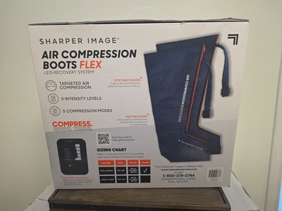 Sharper Image Air Compression Boots Flex Leg Recovery System Small/Medium Blue