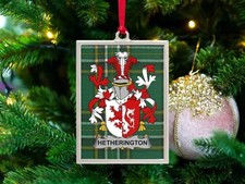 Hetherington Irish Family Crest Christmas Ornament
