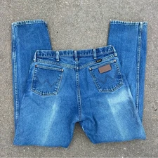 Vintage 90s Wrangler 13MWZ Cowboy Cut Original Fit Blue Jeans 36x36