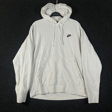 Nike Mens Sportswear Club Fleece Pullover Hoodie Off White Sail Large BV2654-104