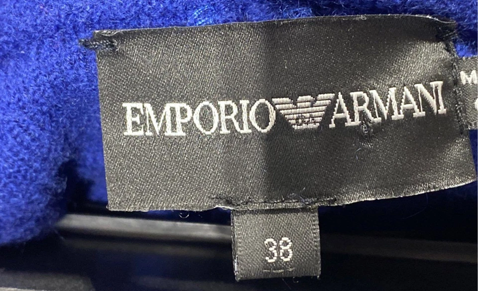 Abrigo Emporio Armani Mujer Azul Botón Doble Pecho Talla 38 Foto 3 de 4