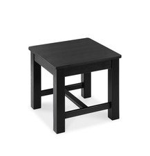 12 Inch Wooden Step Stool Acacia Wood Short Footstool Beach Chair Black
