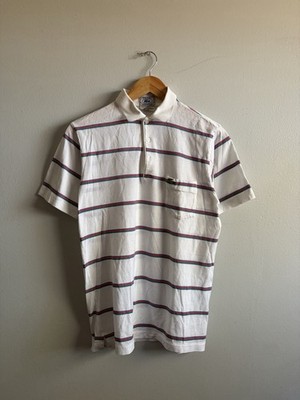 Vintage 90s Izod Lacoste Japan Made Striped White Polo Shirt Men s Size Small