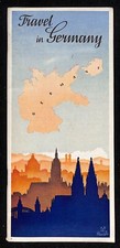 1937  Travel in Germany  Travel Brochure 51pp w/ 16 3/4  x 19 1/2  FO Map