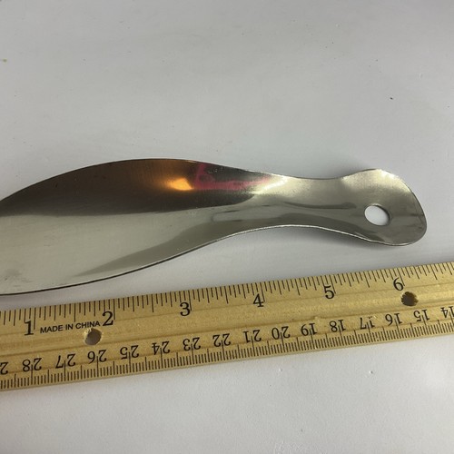 Vintage Silver Color Shoe Horn Stainless Steel Spoon Lifter Collectible - Picture 3 of 3