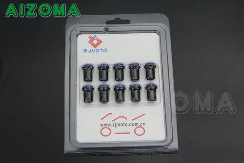 5-Colors Windscreen Spike Bolts M5 Screw Well Nuts Windshield 10 Pcs Universal - Picture 8 of 9