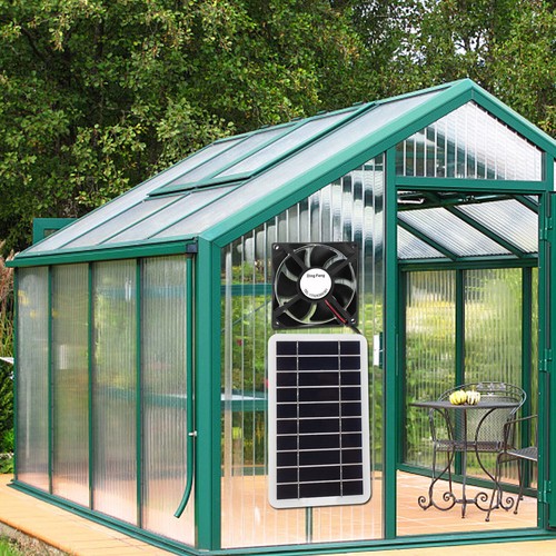 30W Solarpanel Ventilator Solar Abluftventilator für Hühnerstall & Gewächshaus - Bild 4 von 12