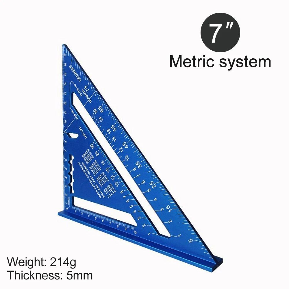 Aluminium Alloy 7Inch Triangle Ruler Inch Metric Angle Ruler Carpenter ...