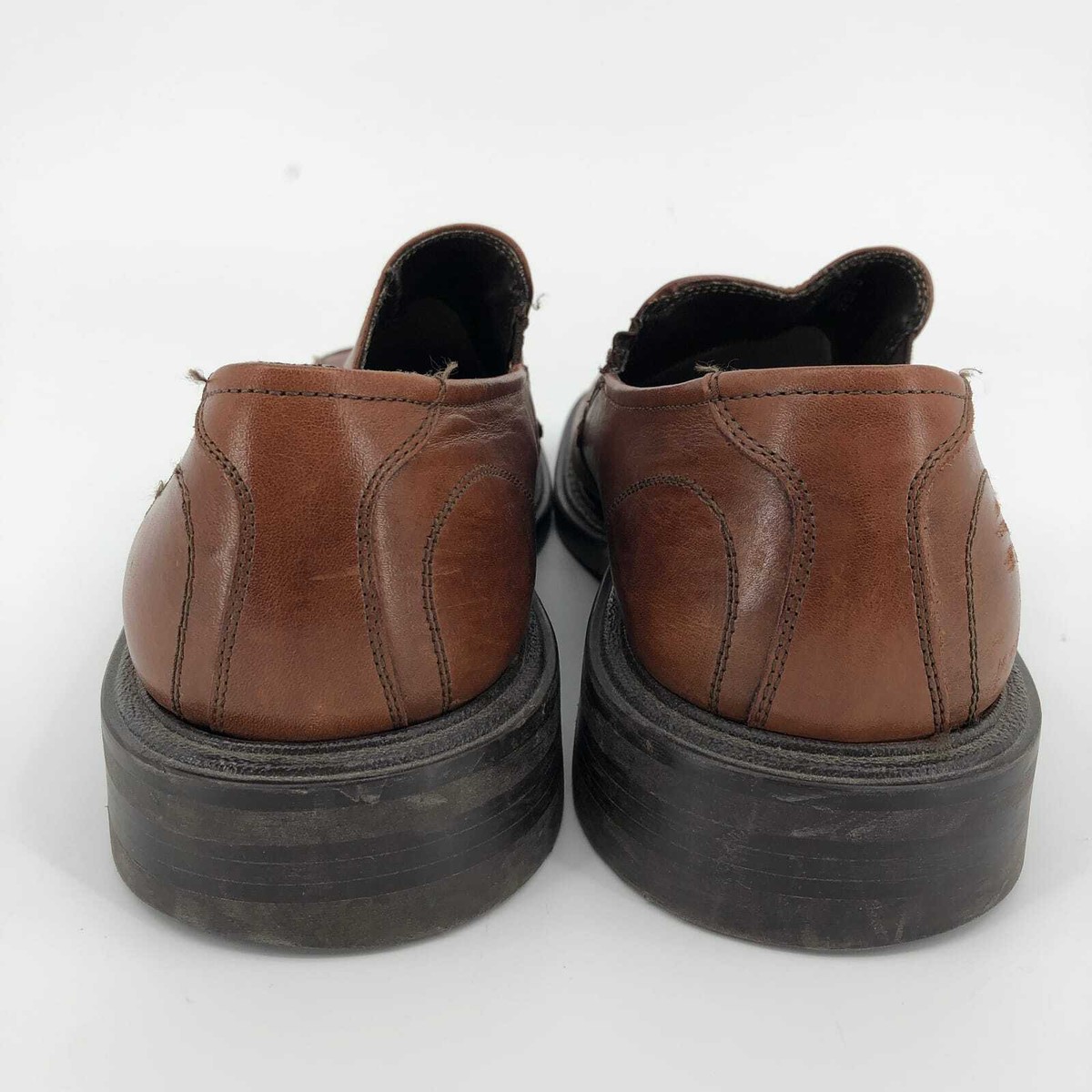Franco Fortini Brown Leather Loafers | Square Toe & Block Heel Franco Fortini Brown Leather US Size 10.5 M Shoes Style 332  main image 3