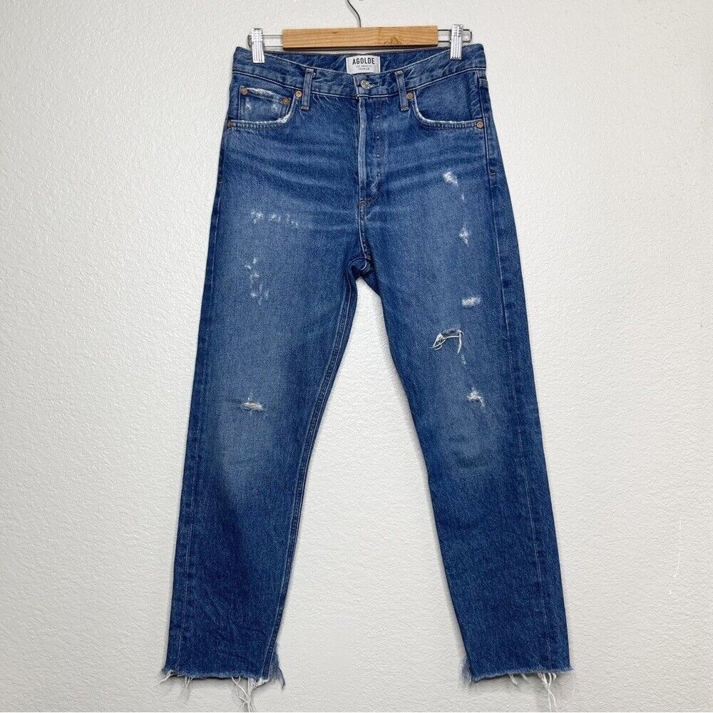 AGOLDE Sz 26 Ankle Straight Jeans High Rise Butto… - image 1