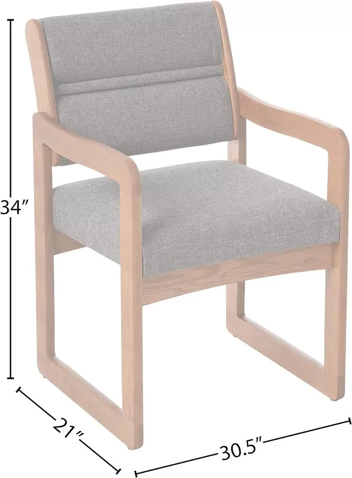 Silla de invitados Mallet Valley de madera, brazos, roble mediano Foto 3 de 3