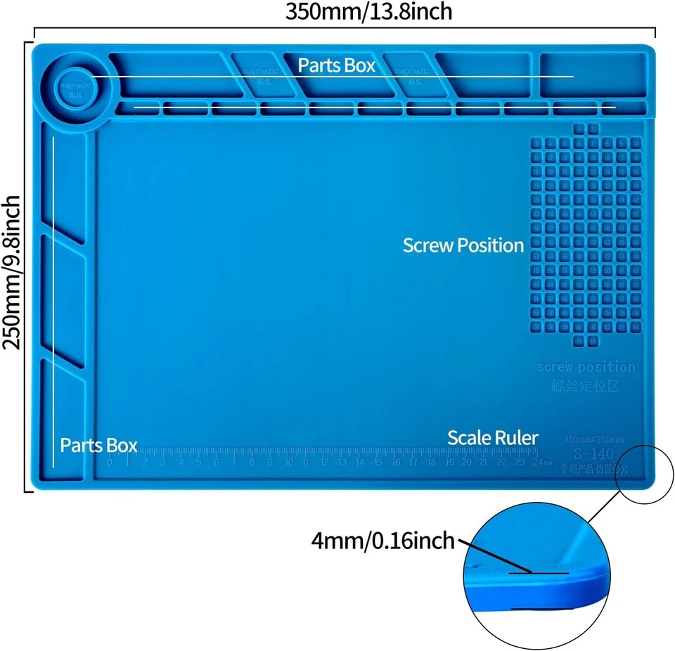 Phone iPad Tab PC Repair Tools Kit Pry Set ESD Band Magnetic Heat Soldering Mat - Image 3 of 4