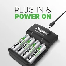 SALE!!! Rechargeable AA and AAA Battery Charger with 4 AA NiMH Batteries.