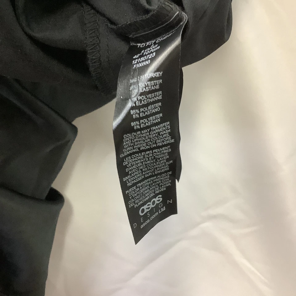 ASOS дизайн мужской платье рубашка черный длинные рукава Revere воротник на пуговицах размер LT - Изображение 4 из 4