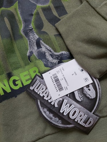 Jurassic World Crewneck Fleece Sweatshirt Boy's Size Large NWT - Picture 2 of 5