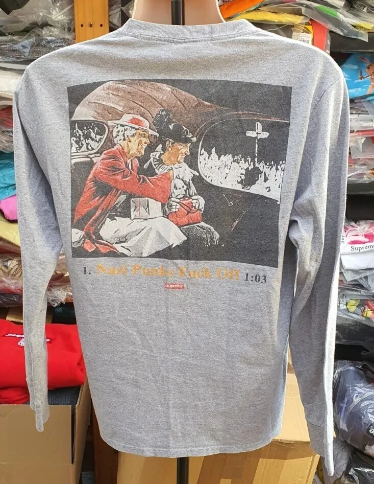 SS14 Supreme X Tot Kennedys Grau Langärmliges Größe M L/S T Shirt Selten