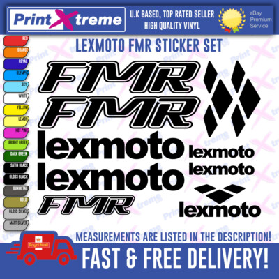 Lexmoto FMR Roller Aufkleber / Aufkleber Set *ALLE FARBEN VERFÜGBAR* 50 125