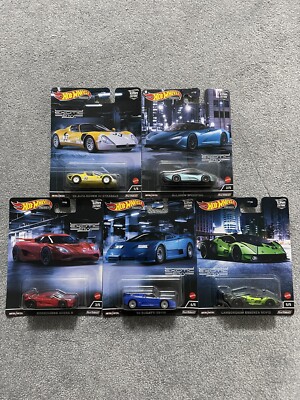 Brandneu Hot Wheels Car Culture Exotic Envy 5er Set Alfa McLaren Bugatti Set