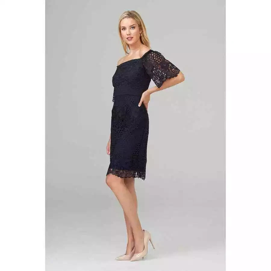joseph ribkoff navy lace dress Joseph Ribkoff Dress Navy Blue Dress Lace At Top Size 8