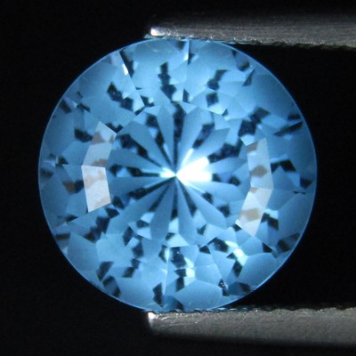 4.16Cts Awesome Natural Baby Blue Topaz 9.7mm Round Magic Cut  Collection Gem