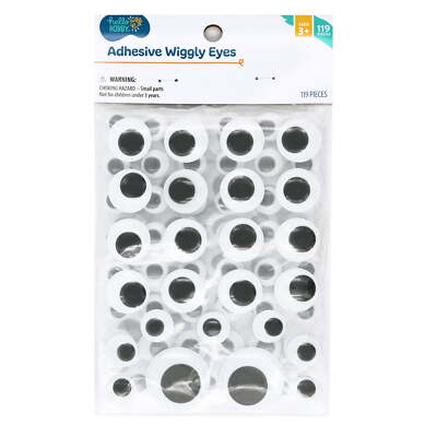 Hello Hobby Black and White Adhesive Googly Eyes, 119Ct