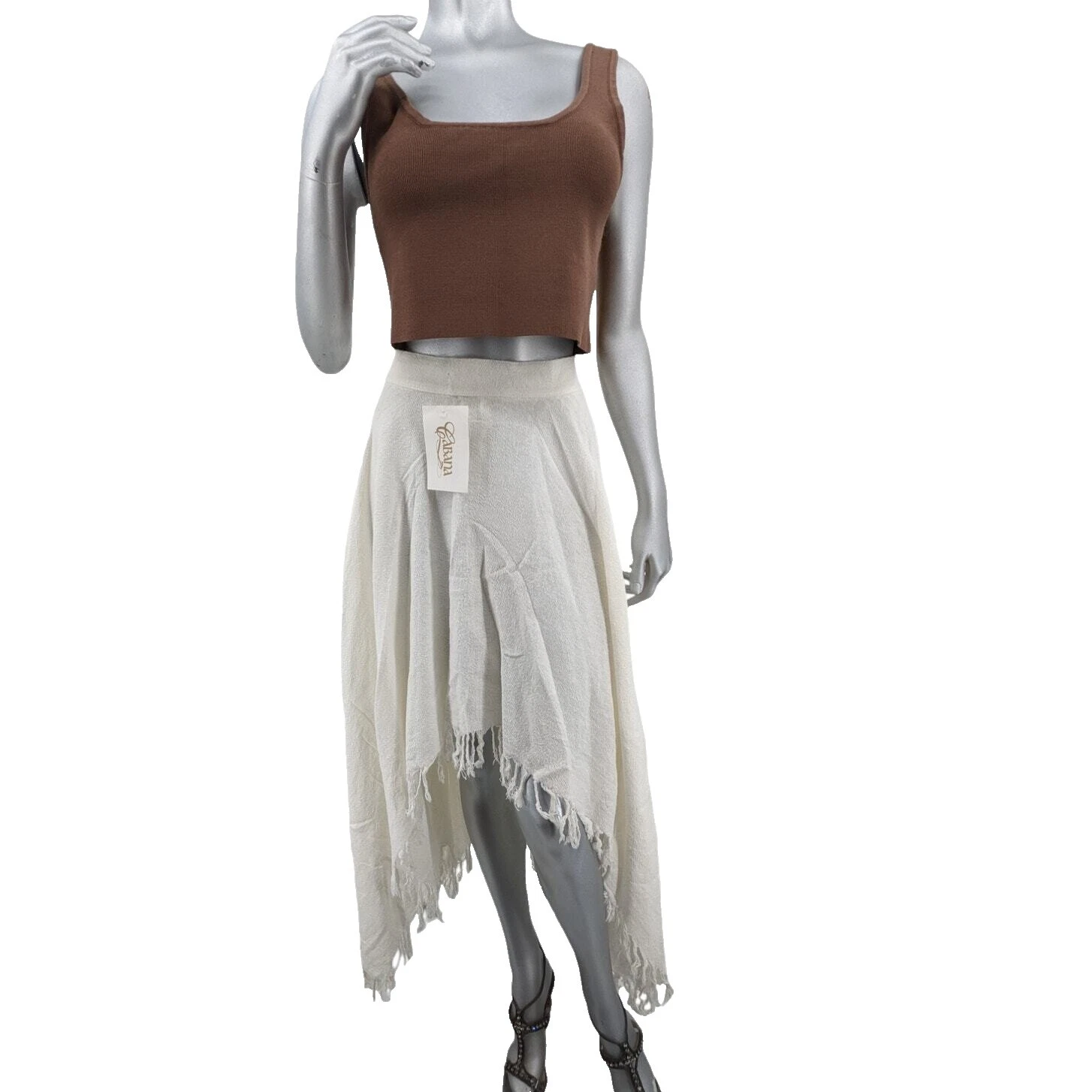 Faldas Vintage Blanco Hippy para Mujeres