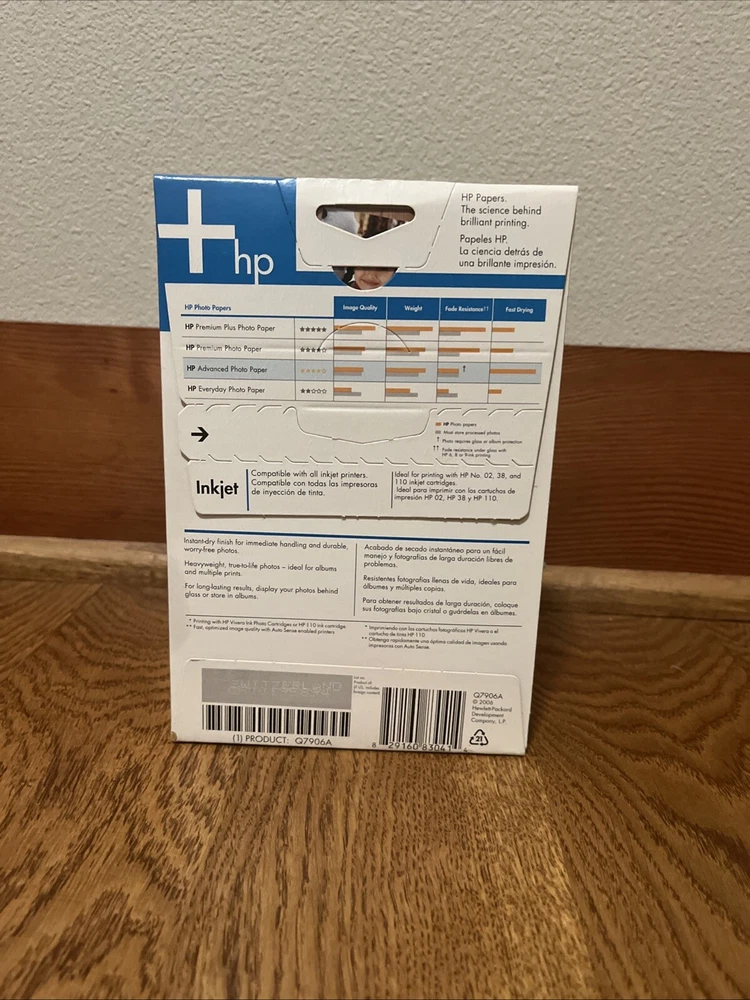 New HP Advanced Photo Printer Camera Paper 4" x 6" Glossy 100 Sheets Pictures