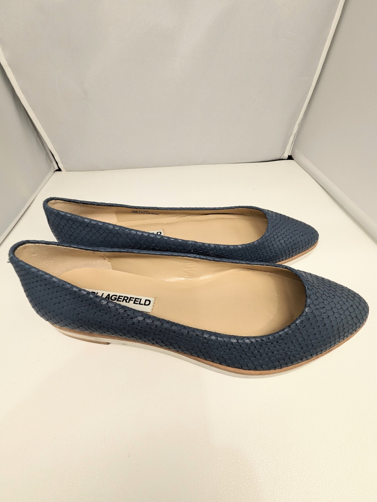 Women's Karl Lagerfeld Blue Python Cap Toe No Hee… - image 5